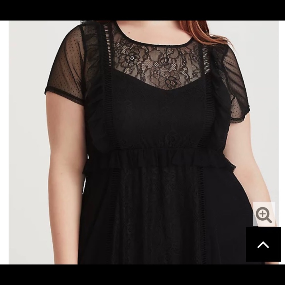 Torrid size 1 black lace and mesh maxi dress NWT - Picture 7 of 11